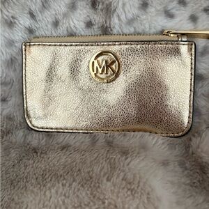 Michael Kors Gold Card/Cash Zip key Pouch